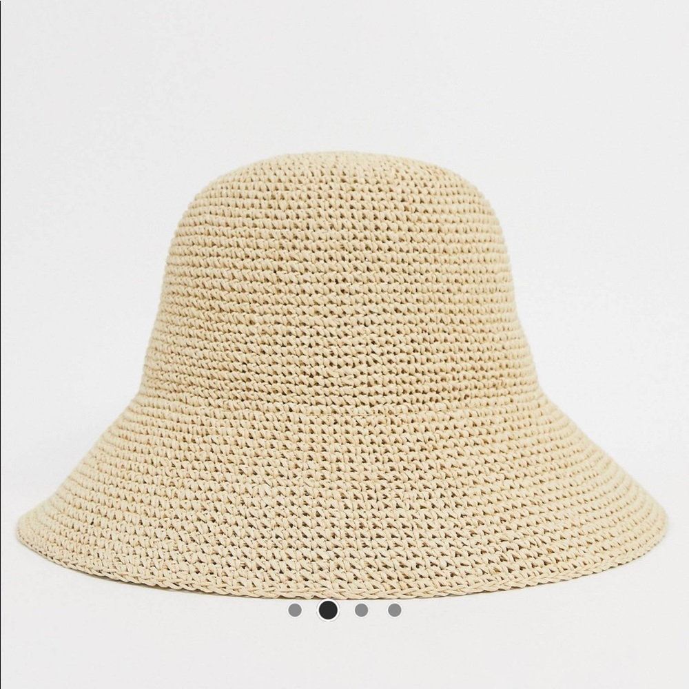 ASOS Design Straw Bucket Hat in Natural